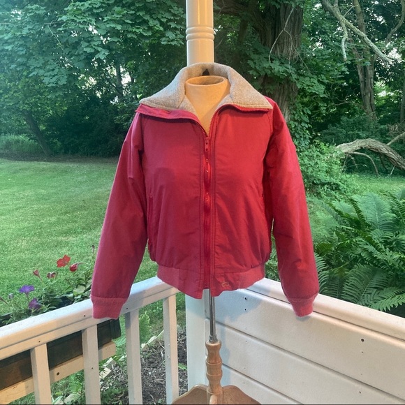 Vintage Woolrich Pink Fleece Bomber Jacker Coat S - Picture 10 of 12